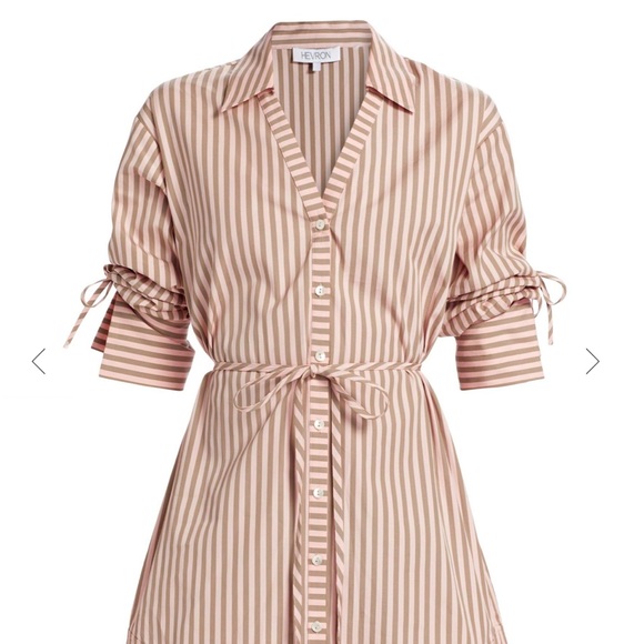 Striped Mini Dress in Brown by - Picture 1 of 4